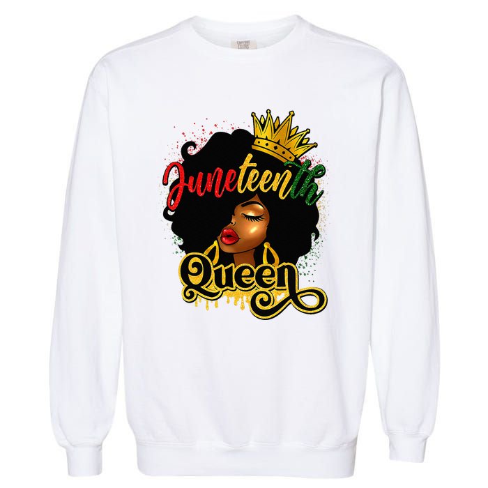 Afro Natural Hair Juneteenth Queen African American Garment-Dyed Sweatshirt