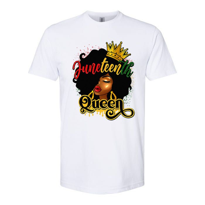 Afro Natural Hair Juneteenth Queen African American Softstyle CVC T-Shirt