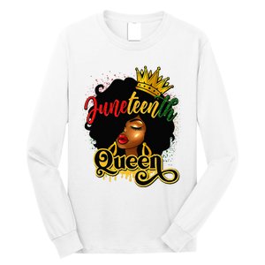 Afro Natural Hair Juneteenth Queen African American Long Sleeve Shirt