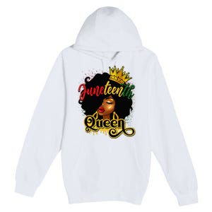 Afro Natural Hair Juneteenth Queen African American Premium Pullover Hoodie