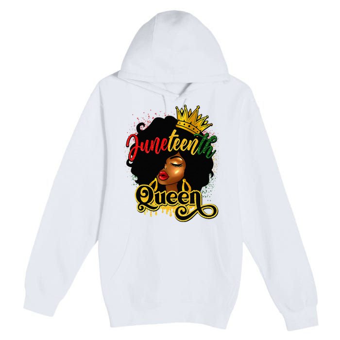 Afro Natural Hair Juneteenth Queen African American Premium Pullover Hoodie