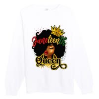 Afro Natural Hair Juneteenth Queen African American Premium Crewneck Sweatshirt