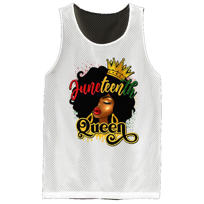 Afro Natural Hair Juneteenth Queen African American Mesh Reversible Basketball Jersey Tank