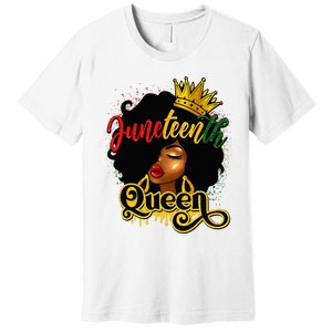 Afro Natural Hair Juneteenth Queen African American Premium T-Shirt