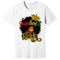 Afro Natural Hair Juneteenth Queen African American Premium T-Shirt