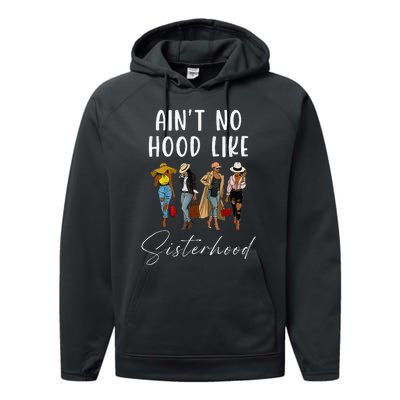 AinT No Hood Like Sisterhood Afro Sistas Performance Fleece Hoodie