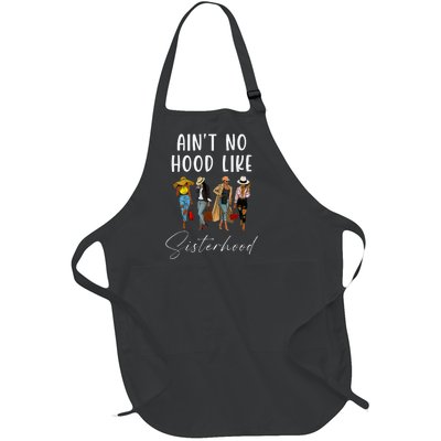 AinT No Hood Like Sisterhood Afro Sistas Full-Length Apron With Pockets