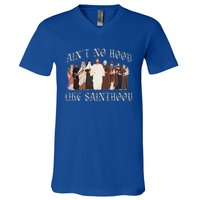 AinT No Hood Like Sainthood Catholic Saints Lord Faith V-Neck T-Shirt