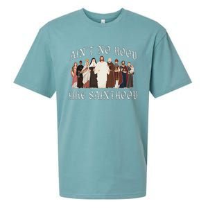 AinT No Hood Like Sainthood Catholic Saints Lord Faith Sueded Cloud Jersey T-Shirt