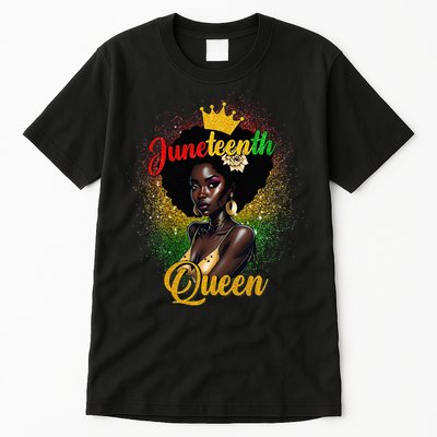 Afro Natural Hair Juneteenth Queen African American Tall T-Shirt