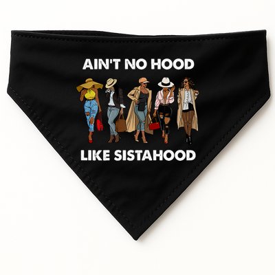 AinT No Hood Like Sisterhood Afro Sistas Black Women Gift USA-Made Doggie Bandana