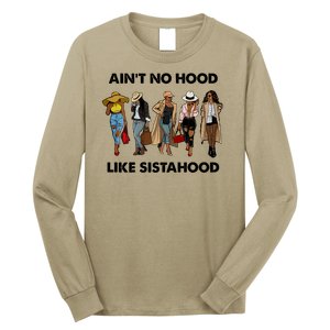 AinT No Hood Like Sisterhood Afro Sistas Black Women Gift Long Sleeve Shirt