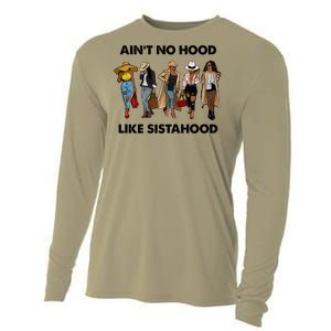 AinT No Hood Like Sisterhood Afro Sistas Black Women Gift Cooling Performance Long Sleeve Crew