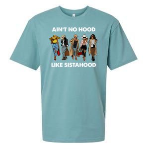 AinT No Hood Like Sisterhood Afro Sistas Black Women Gift Sueded Cloud Jersey T-Shirt