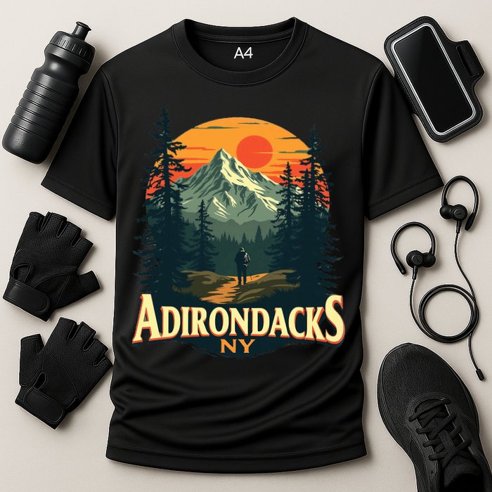 Adirondacks Ny Hiking Mountains Nature Lovers Design Cooling Performance Crew T-Shirt