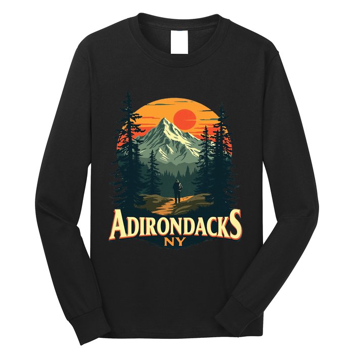 Adirondacks Ny Hiking Mountains Nature Lovers Design Long Sleeve Shirt