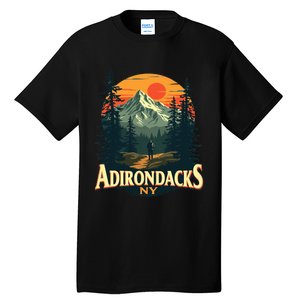 Adirondacks Ny Hiking Mountains Nature Lovers Design Tall T-Shirt