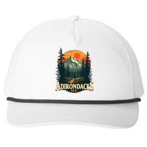 Adirondacks Ny Hiking Mountains Nature Lovers Design Snapback Five-Panel Rope Hat