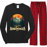 Adirondacks Ny Hiking Mountains Nature Lovers Design Long Sleeve Pajama Set