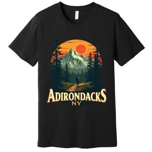 Adirondacks Ny Hiking Mountains Nature Lovers Design Premium T-Shirt