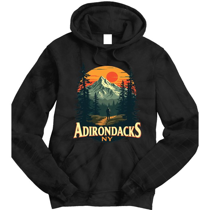 Adirondacks Ny Hiking Mountains Nature Lovers Design Tie Dye Hoodie