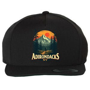 Adirondacks Ny Hiking Mountains Nature Lovers Design Wool Snapback Cap