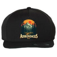 Adirondacks Ny Hiking Mountains Nature Lovers Design Wool Snapback Cap