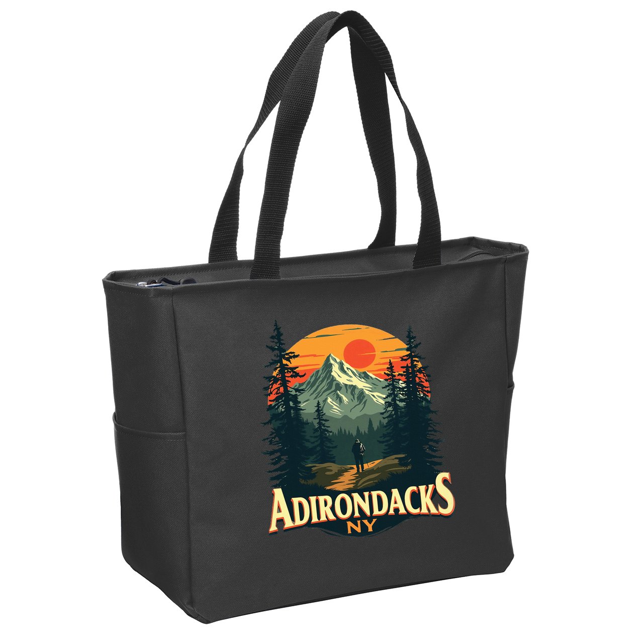 Adirondacks Ny Hiking Mountains Nature Lovers Design Zip Tote Bag
