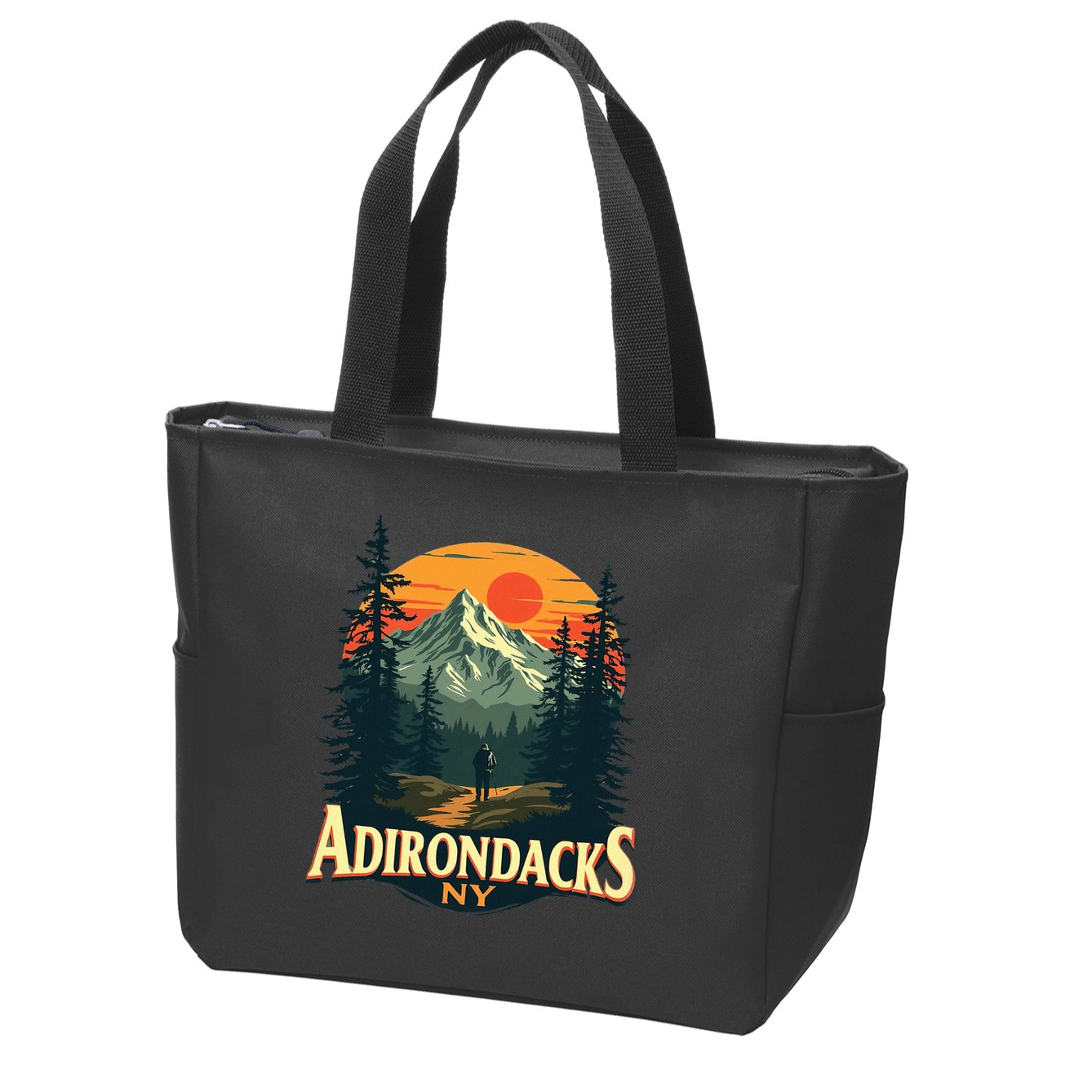 Adirondacks Ny Hiking Mountains Nature Lovers Design Zip Tote Bag