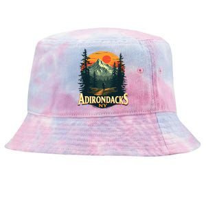 Adirondacks Ny Hiking Mountains Nature Lovers Design Tie-Dyed Bucket Hat