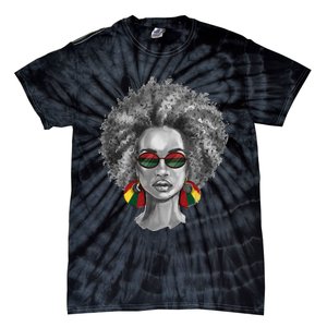 Afro Natural Hair Black  Art Black History Month Tie-Dye T-Shirt