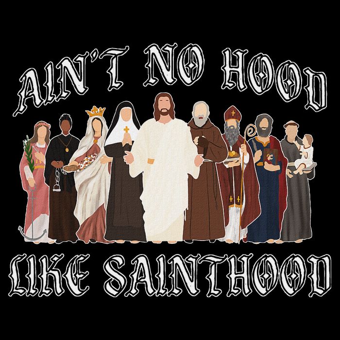 AinT No Hood Like Sainthood Catholic Saints Lord Faith Impact Tech Backpack