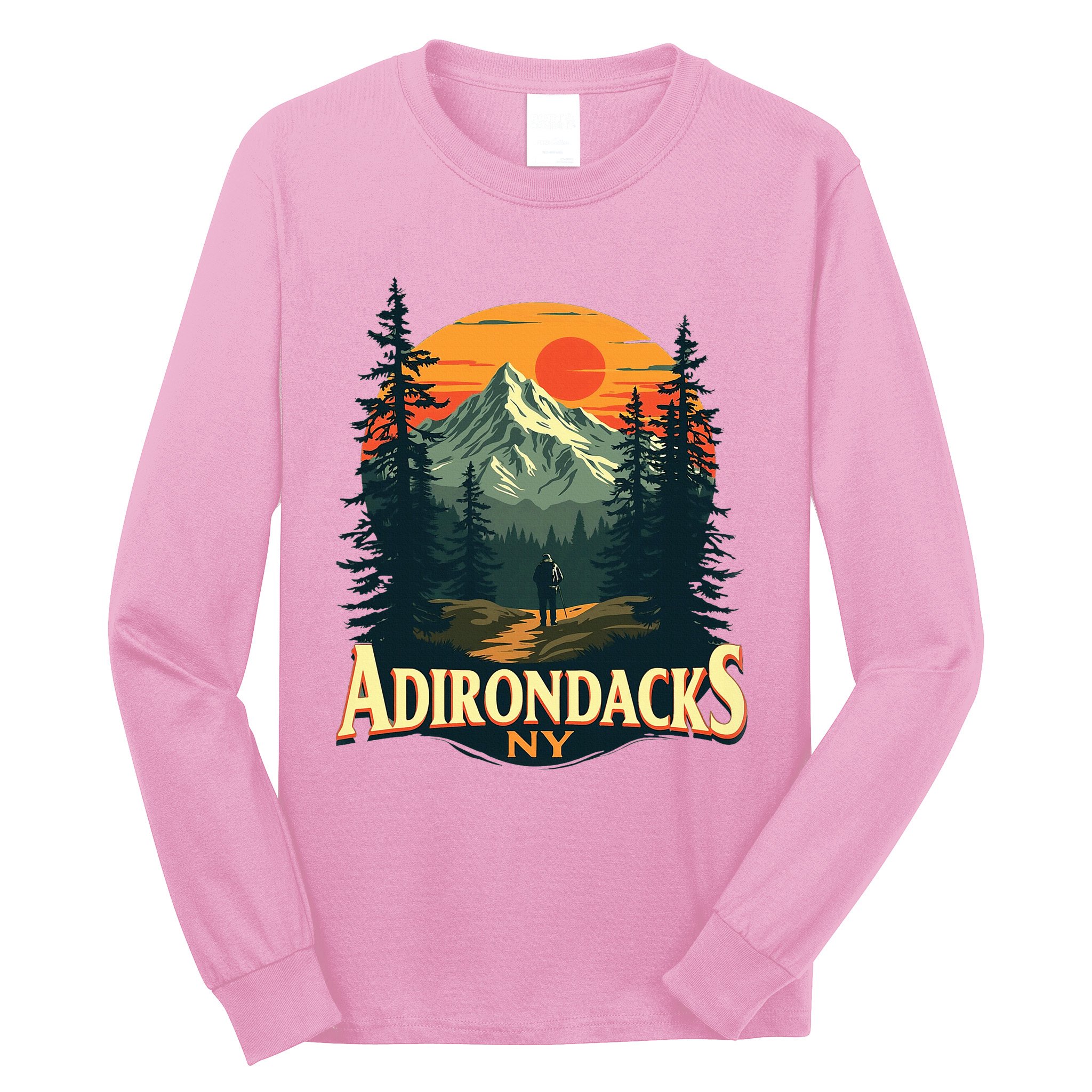 Adirondacks Ny Hiking Mountains Nature Lovers Long Sleeve Shirt