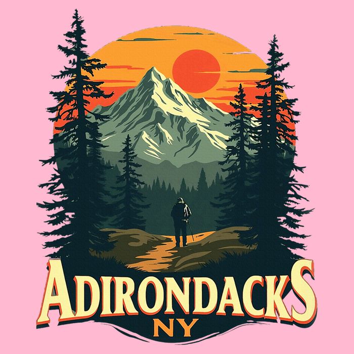 Adirondacks Ny Hiking Mountains Nature Lovers V-Neck T-Shirt