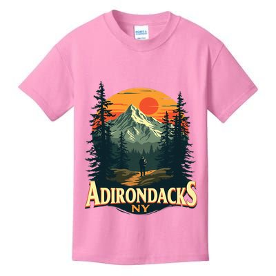 Adirondacks Ny Hiking Mountains Nature Lovers Kids T-Shirt