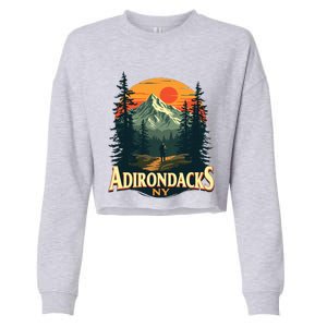 Adirondacks Ny Hiking Mountains Nature Lovers Cropped Pullover Crew