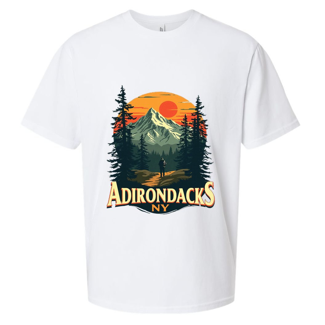 Adirondacks Ny Hiking Mountains Nature Lovers Sueded Cloud Jersey T-Shirt