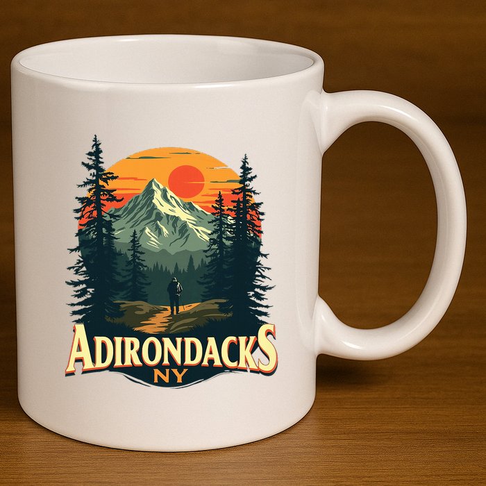 Adirondacks Ny Hiking Mountains Nature Lovers 11oz C Handle Ceramic Mug