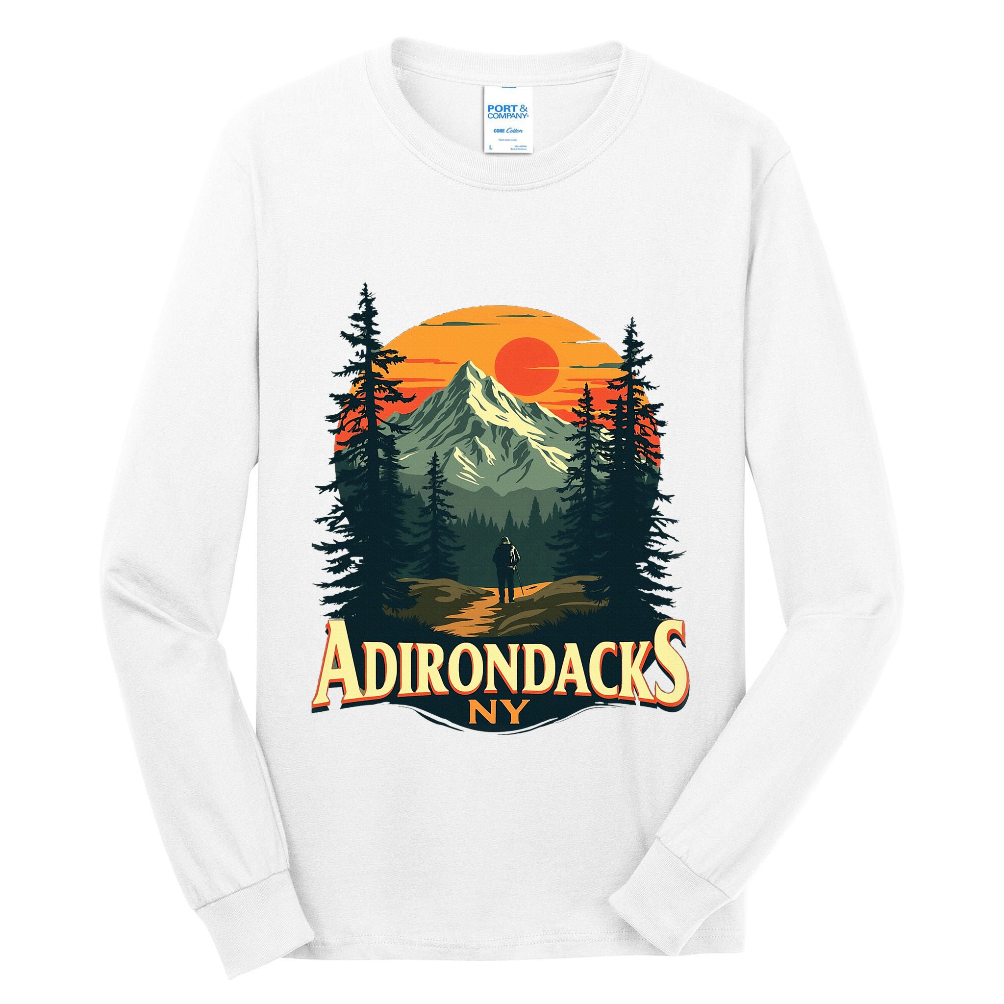 Adirondacks Ny Hiking Mountains Nature Lovers Tall Long Sleeve T-Shirt