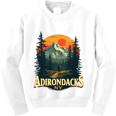Adirondacks Ny Hiking Mountains Nature Lovers Kids Sweatshirt