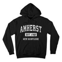 Amherst New Hampshire Nh Vintage Sports Established Tall Hoodie