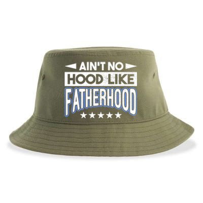 Aint No Hood Like Fatherhood Father Gift Sustainable Bucket Hat