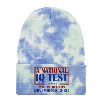 A National Iq Test Will Be Held On Nov 5 2024 Tie Dye 12in Knit Beanie