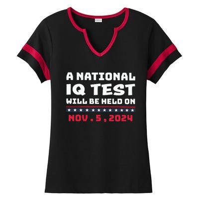 A National Iq Test Will Be Held On November 5th 2024 Ladies Halftime Notch Neck Tee