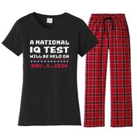 A National Iq Test Will Be Held On November 5th 2024 Women's Flannel Pajama Set