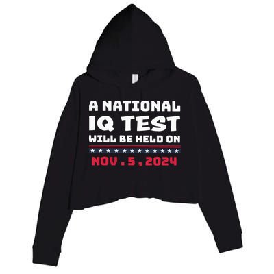 A National Iq Test Will Be Held On November 5th 2024 Crop Fleece Hoodie