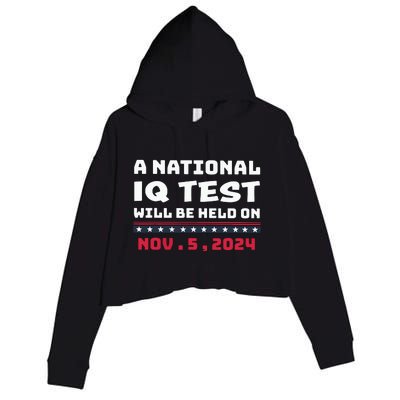 A National Iq Test Will Be Held On November 5th 2024 Crop Fleece Hoodie