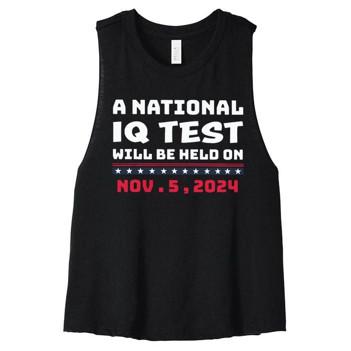 A National Iq Test Will Be Held On November 5th 2024 Women's Racerback Cropped Tank