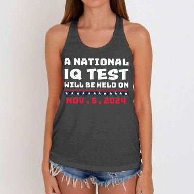 A National Iq Test Will Be Held On November 5th 2024 Women's Knotted Racerback Tank
