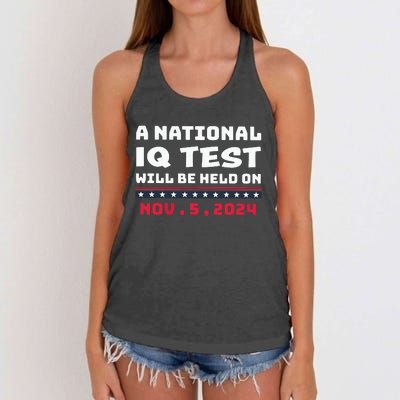 A National Iq Test Will Be Held On November 5th 2024 Women's Knotted Racerback Tank